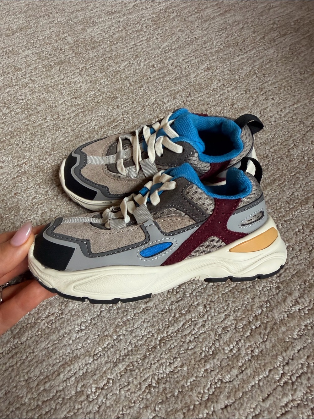 Zara Gray and Blue Kids Casual Sneakers